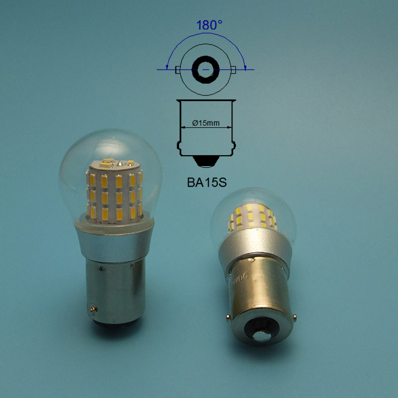 Ampoules LED S25 BA15S BA15D 12-24V, lumière stroboscopique de Navigation BAY15D, Source de stationnement pour navire, 2 pièces