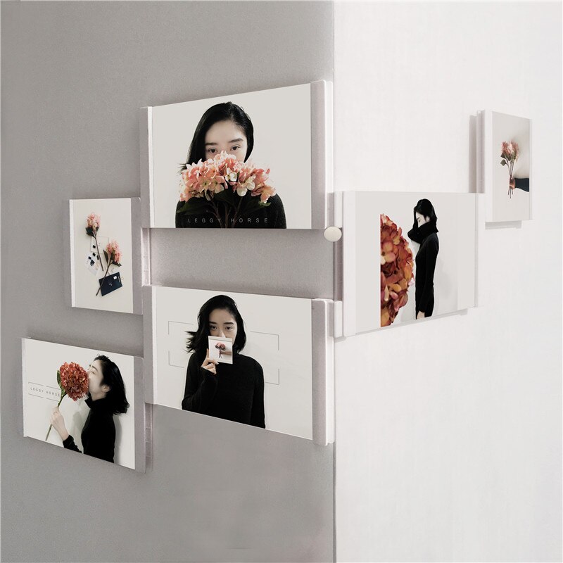 Multi-frame Picture Frames White Photo Frames Home Decor Transparent Multifunctional Collage Photo Frames Set With Suction Cube