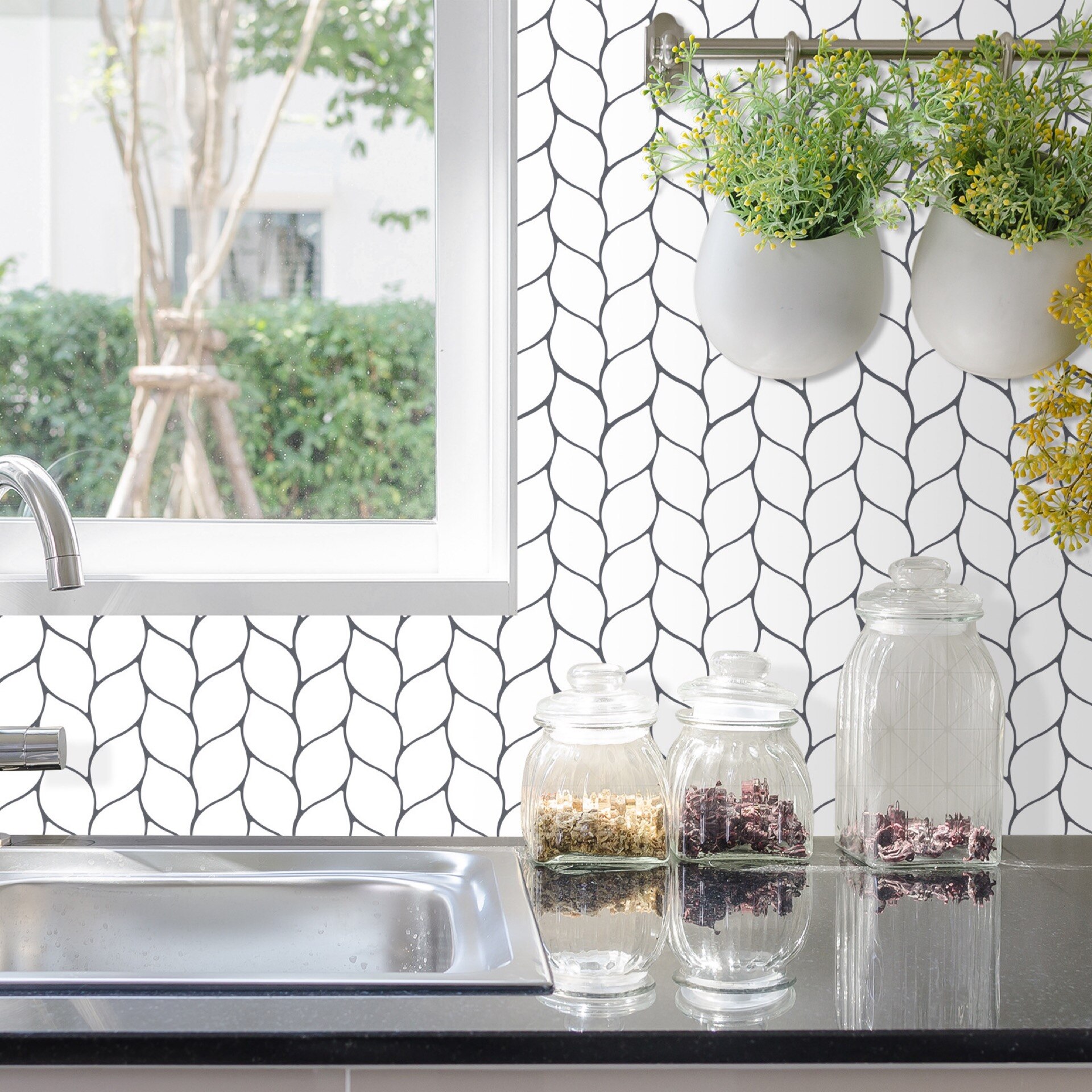 Odkleić i przykleić płytki Backsplash, płytka samoprzylepna naklejki, biała płytka typu metro, tapety robić kuchni łazienka pralnia