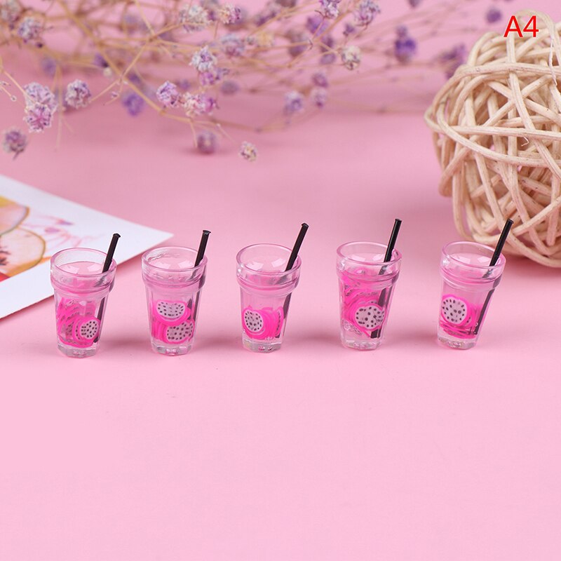 Mini 1:12 Scale Fruit Lemon Simulation Drink For Dollhouse Miniature Toy Milk Tea Drink Doll Food Kitchen Accessories: 4