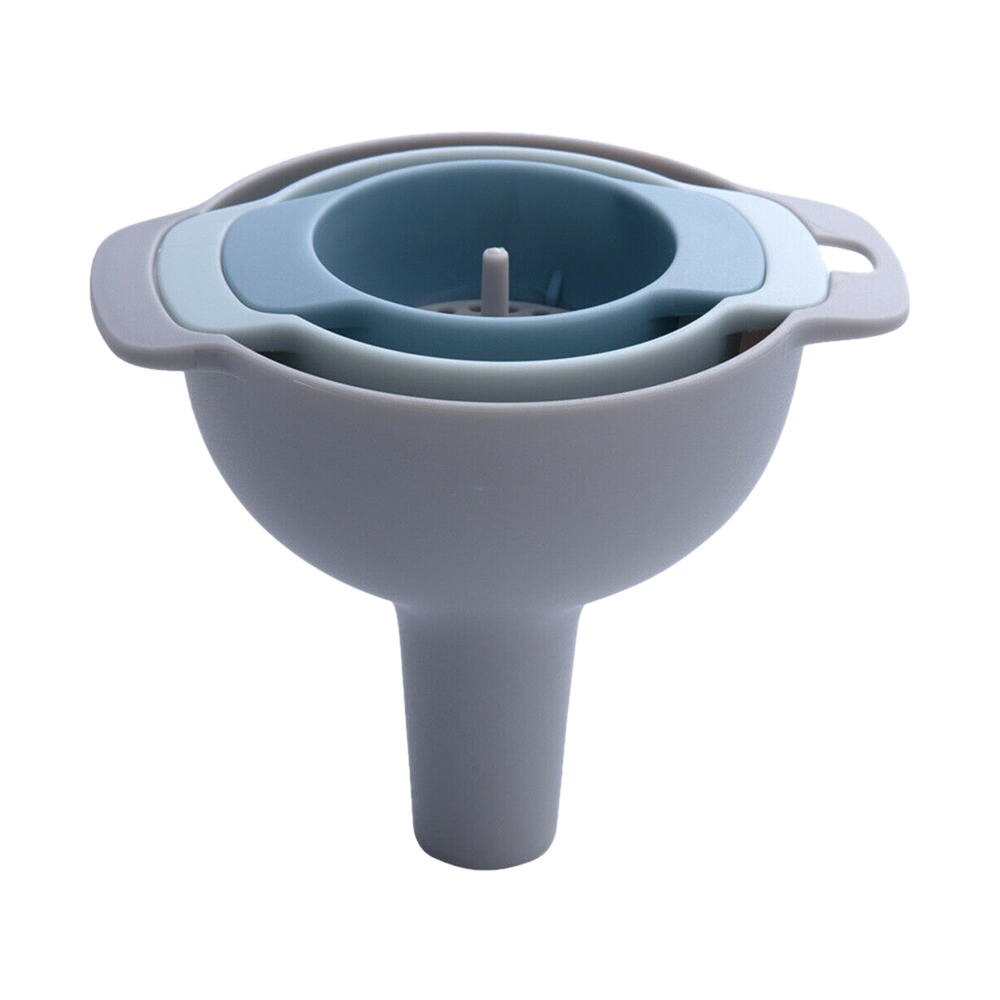 3 Kitchen Funnel Set Food Grade Plastic Funnels With Detachable Strainer Filter