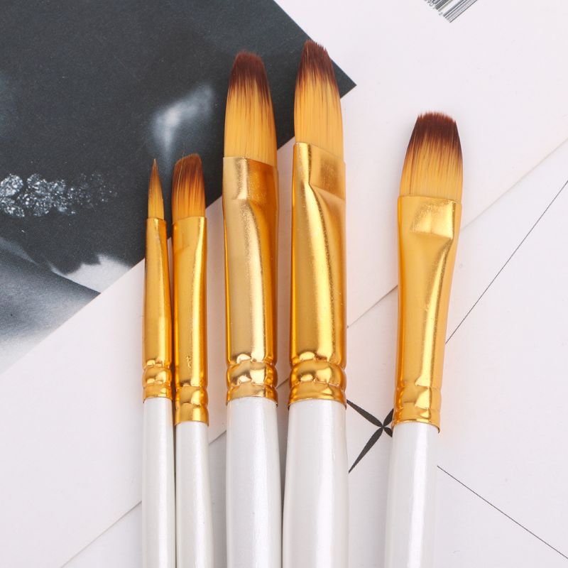 5 pçs pincéis de pintura profissional conjunto de pincéis de pintura a óleo acrílico aquarela ferramenta de desenho de pincéis de cabelo de náilon