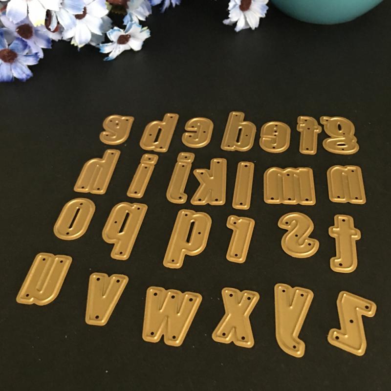 26 stks/set Hoofdletters kleine Alfabet Letters Metalen Stansmessen Stencils voor DIY Scrapbooking Embossing Kaarten
