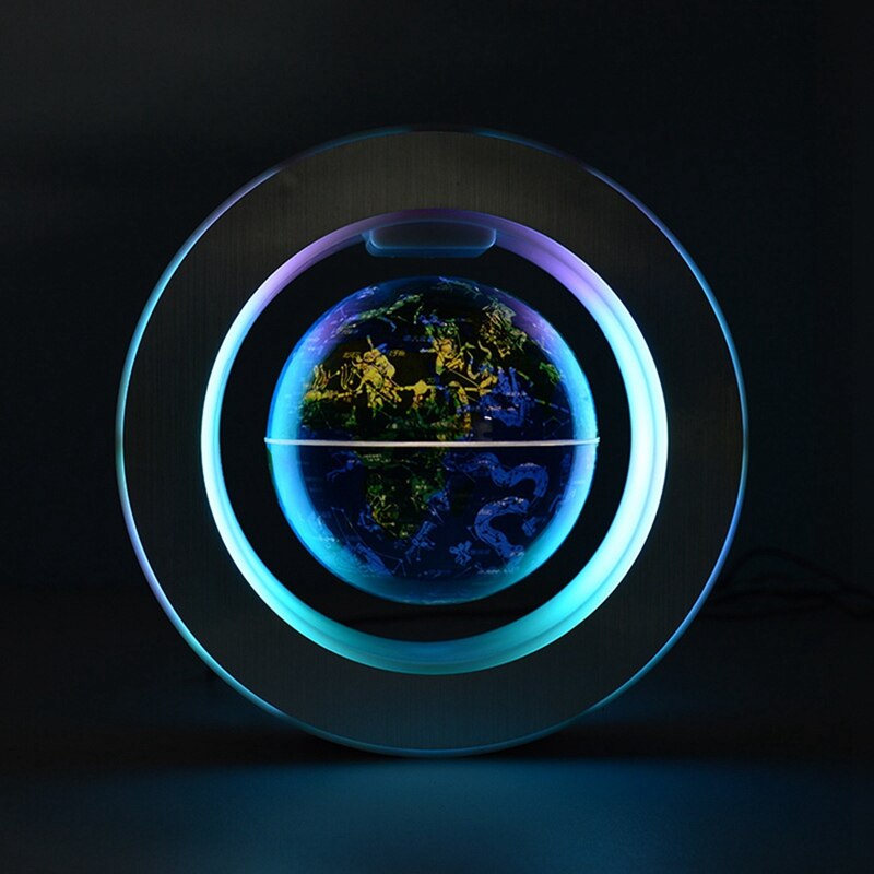 Floating Globe Globe World Map Magnetic Levitation Globes O-Frame LED English Globe For Kids-US Plug