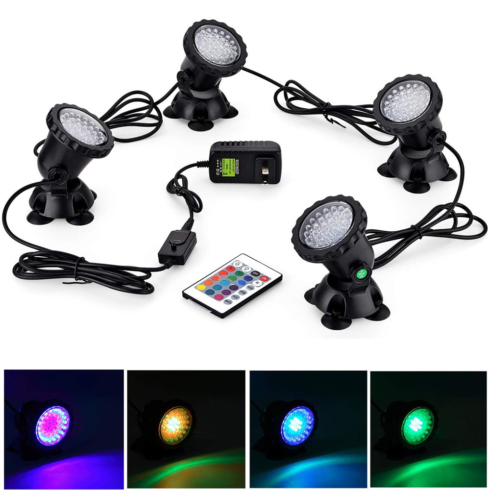 RGB Tauch Teich Schwimmbad Lichter IP68 Wasserdichte Unterwasser Aquarium Strahler 36 LED Garten Landschaft Rasen Licht