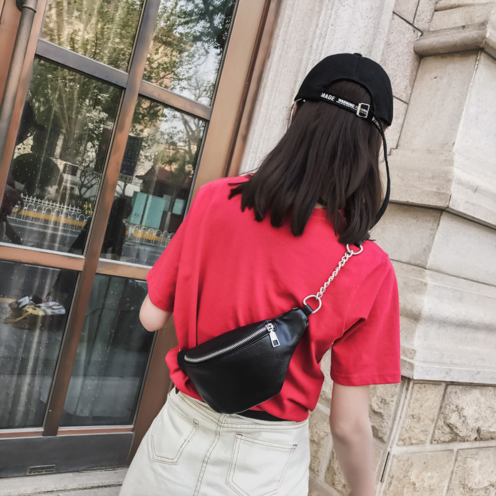 Borsa con tracolla per Le Donne Catena Sacchetto di Cuoio Del Messaggero del Sacchetto di Spalla Pacchetto della Cassa Nero Bianco Della Borsa Della Borsa Bolsa Feminina # YJ