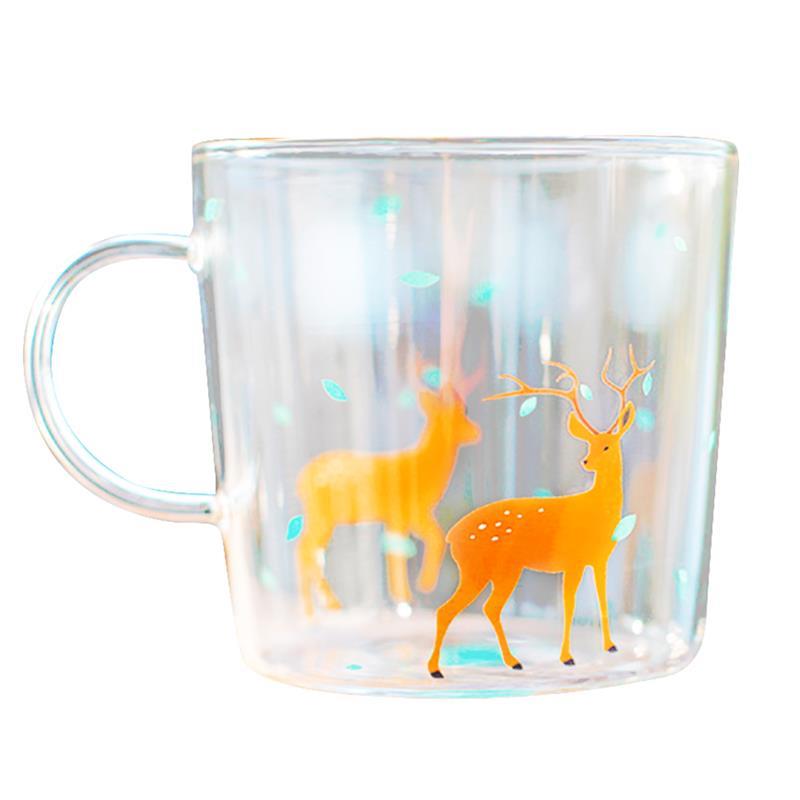 Söt tecknad kattdjur kanin innovativa ölglas värmebeständigt sakura glas te mugg kaffe kopp morgon mjölk juice glas: 4