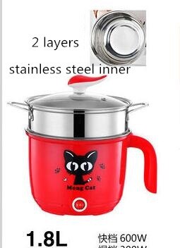 220V Mini Electric Pot Portable Multi Cooker Stainless Steel / Non-stick Inner Available Household Electric Rice Cooker: 6