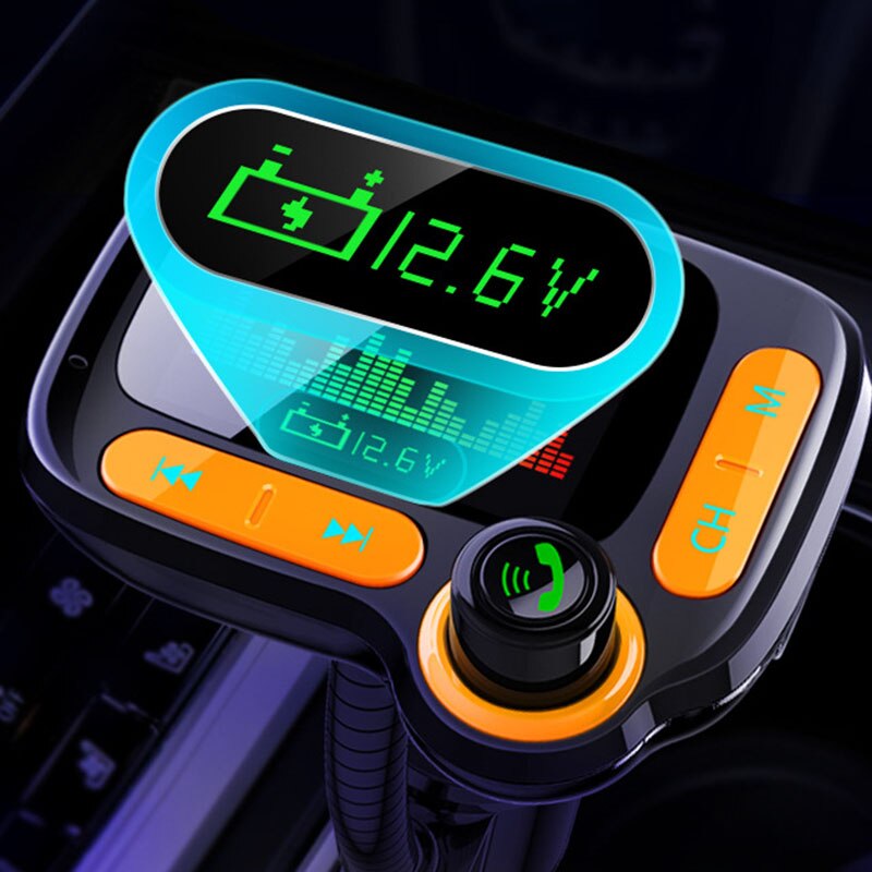 Car MP3 Player Bluetooth Car Kit FM Transmitter Modulator with Color Sn AUX Auto Music Adapter QC 3.0 USB Charger