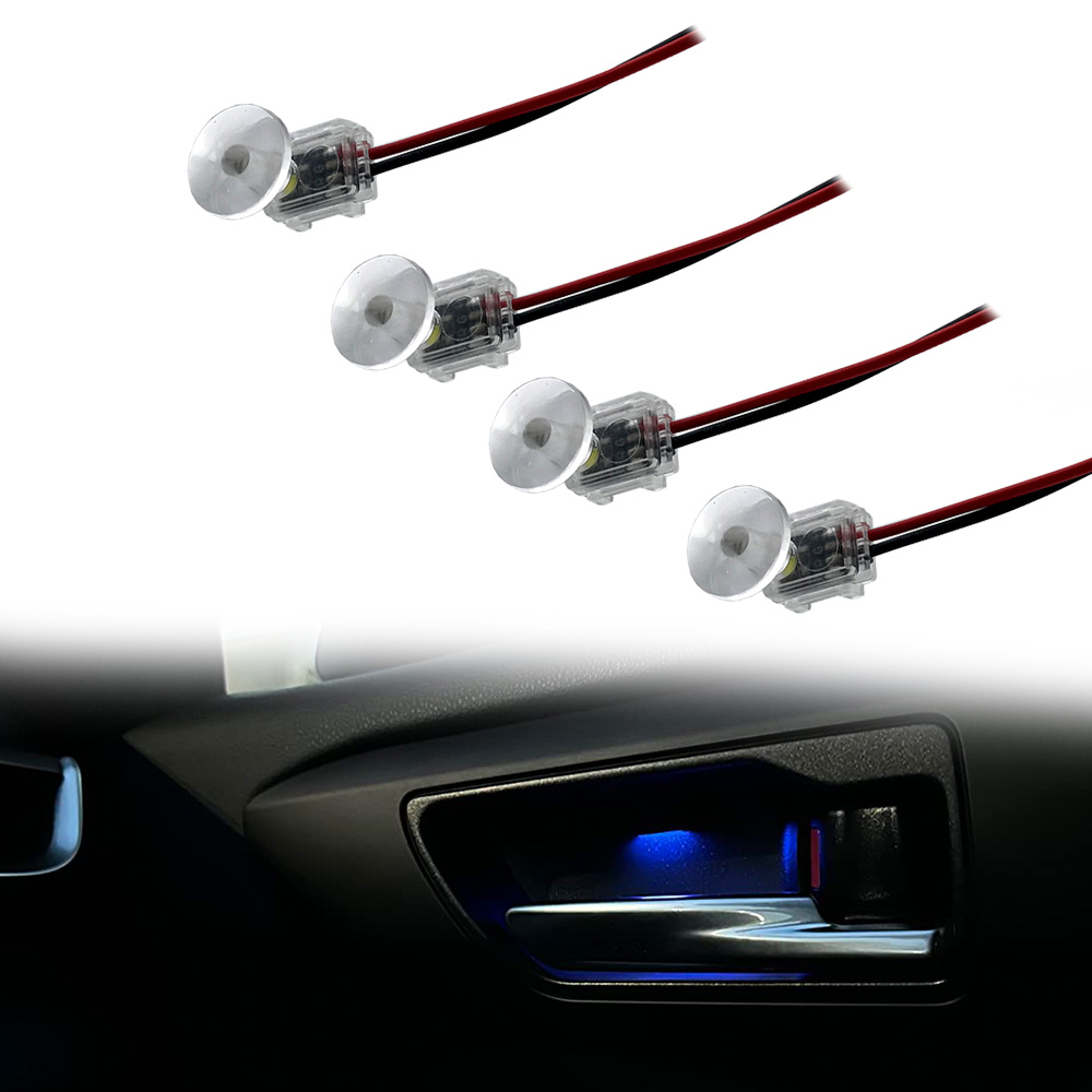 4 pezzi LED luce ambientale corpo della lampada trasparente circolare auto ciotola interna luce maniglia della porta luci corrimano luci lampada decorativa