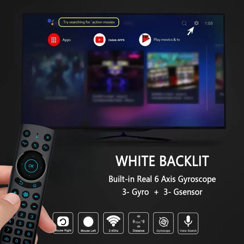 2,4G BT 5,0 Dual Modus Fernbedienung IR Lernen G20S BT PRO Drahtlose Stimme Air Maus Mit Hintergrundbeleuchtung Licht für Android TV Box PC