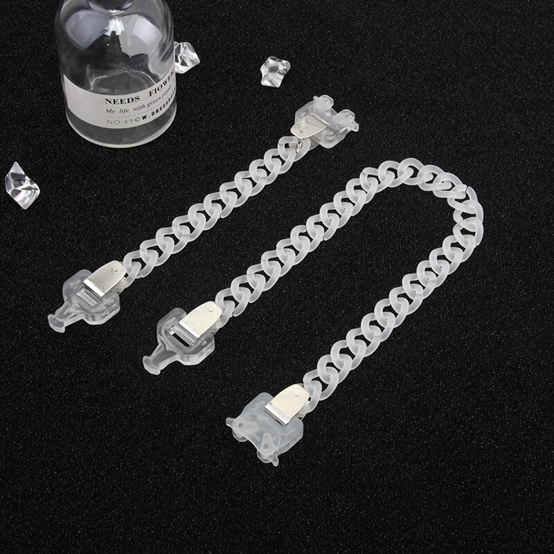 Hangzhi Cool Guy Individuality Hip Hop Transparent Acrylic Chain Choker Necklace for Women Man Couple Accessories