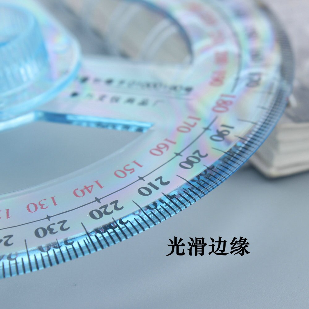 Transparent Plastic 360 Degree Diameter 10cm Protractor Ruler Angle Finder for Office Protractors