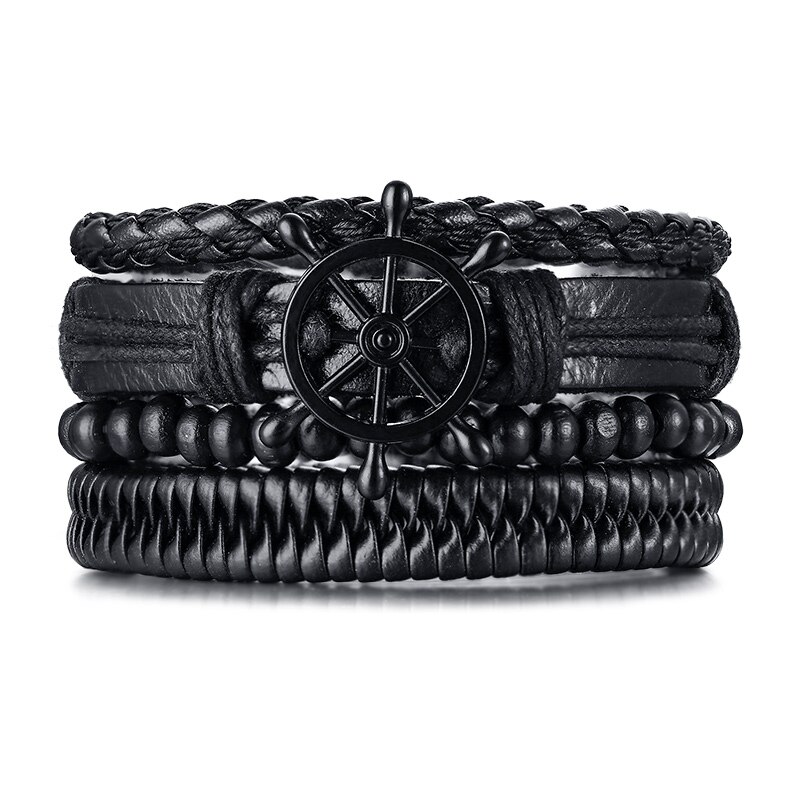 Bracelet rétro rotatif en perles d&#39;os de poisson pour hommes, bijoux tribaux originaux, manchette de surfeur, longueur réglable: BL472B