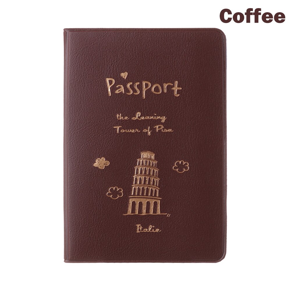 Mode leuke Paspoort Cover Waterdichte Paspoort Reizen Cover Case Paspoorthouder Paspoort Pakket: coffee