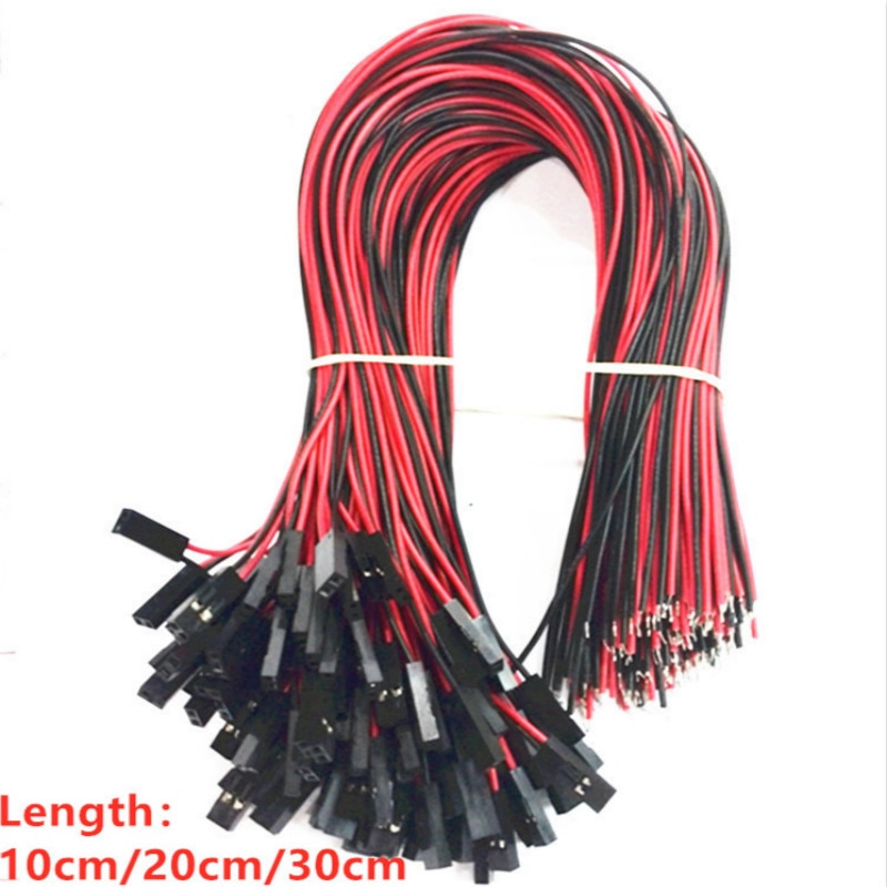 10 stks/partij Dupont Kabel 2PIN 2 Pin Vrouwelijke Jumper Connector Draad 2 P 10 cm/20 cm/30 cm Lengte Voor 3D Printer