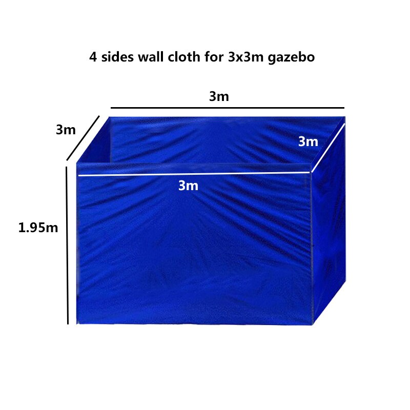 3X3M Waterdicht Tuinhuisje Doek Zonnescherm Zonnescherm Zeil Voor Outdoor Tuin Strand Camping Zonnescherm Tuin Party Camping tent Doek: all blue 12m