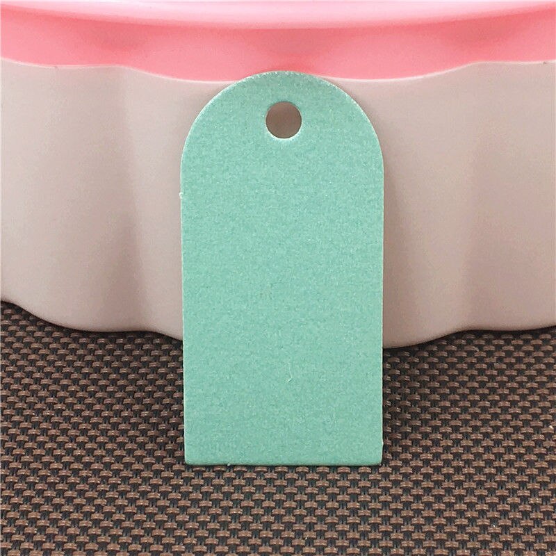 100 unids/lote artesanía de etiquetas colgantes para ropa zapatos y bolsos etiquetas respetuoso del medio ambiente etiquetas, tarjetas de nota de papel de etiquetas de precio: Lake blue 4x2cm