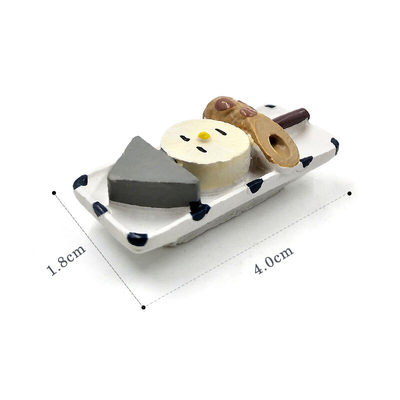 1 pc Simulatie Voedsel Koffie Cake Mini figurine Decor Fairy Garden stripfiguur standbeeld Model Hars ambachtelijke speelgoed ornamenten: BBQ String
