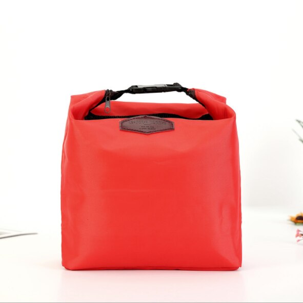 Waterdichte Koeltas Nylon Praktische Kleine Draagbare Ijs Zakken 6 Kleur Thermos Lunchbox Picknick Packet Bento Box Voedsel Thermische tas: Red