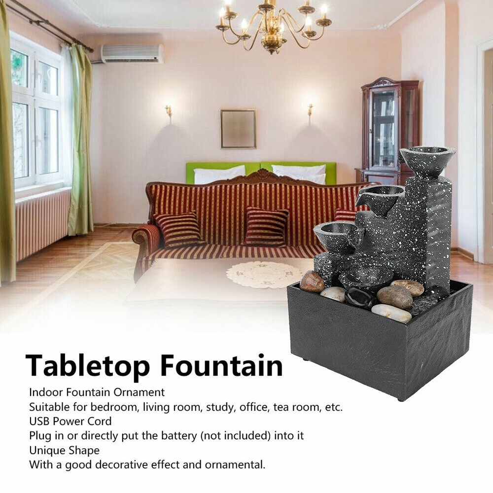Springvand lys statuer vand funktion led usb gebyr for stue undersøgelse indendørs desktop ornament hjem indretning