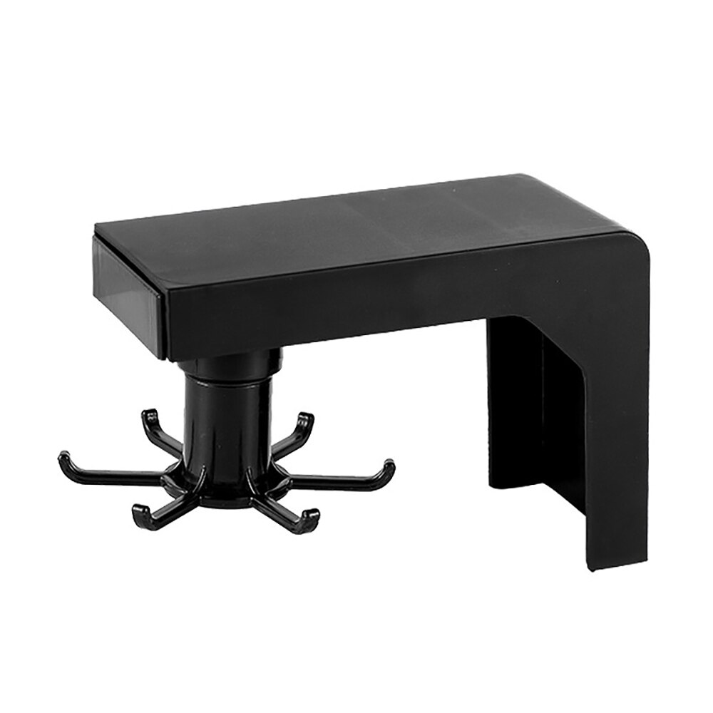 360 Degree Rotating Home Hanger Durable Cabinet Storage Rack PP Home Household Shelf Hanger Clothes Wall Mount Spatula Glass Mug: 6 Hooks