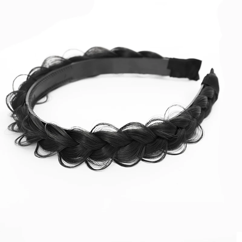 Zopf Haarband Frauen Fishbone Braid Frauen Perücke Twist Braid Stirnband Haarnadel Böhmen rutschfeste Kopfschmuck Braut Haarschmuck: Lavendel