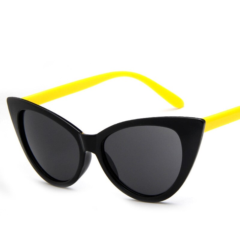 Lunettes de soleil de luxe yeux de chat femmes concepteur rétro Vintage Lunettes de soleil femmes femmes dames Lunettes de soleil miroir Lunettes de soleil: Byellow