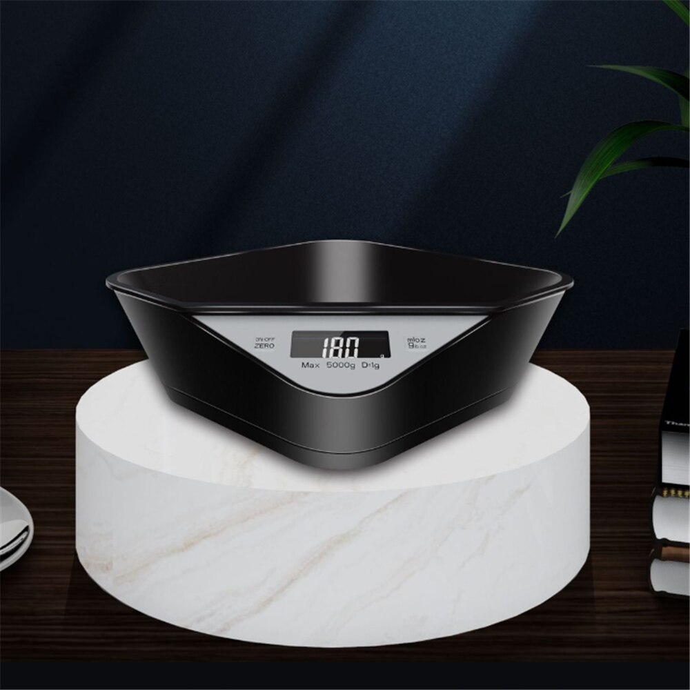 Kitchen Scale Digital Electronic Weighing Scale Coffee Scale Household Baked Food Scale Tray Scale 5KG/1g Cat Dog Pet Scale