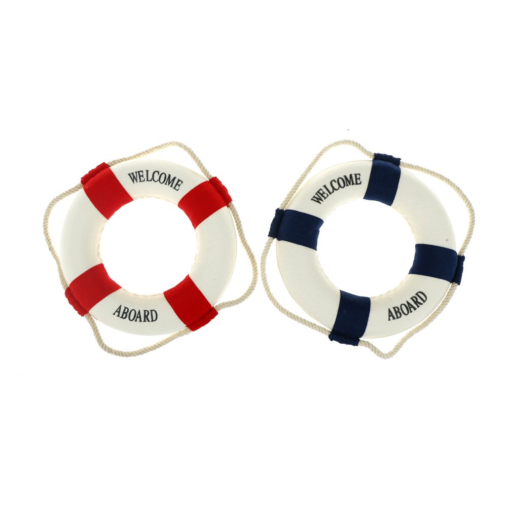 Welcome Aboard Nautical Life Lifebuoy Ring Boat Wall Hanging Home Decoration Mediterranean Style