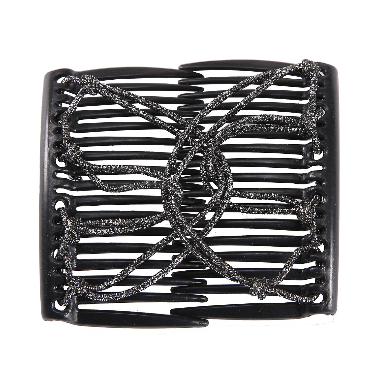 Mode Haarkam Klauw Broodje Dames Magische Kralen Elastische Dubbele Bands String Haarspeld Tool Paardenstaart Haaraccessoires Kapselbanden: WHITE