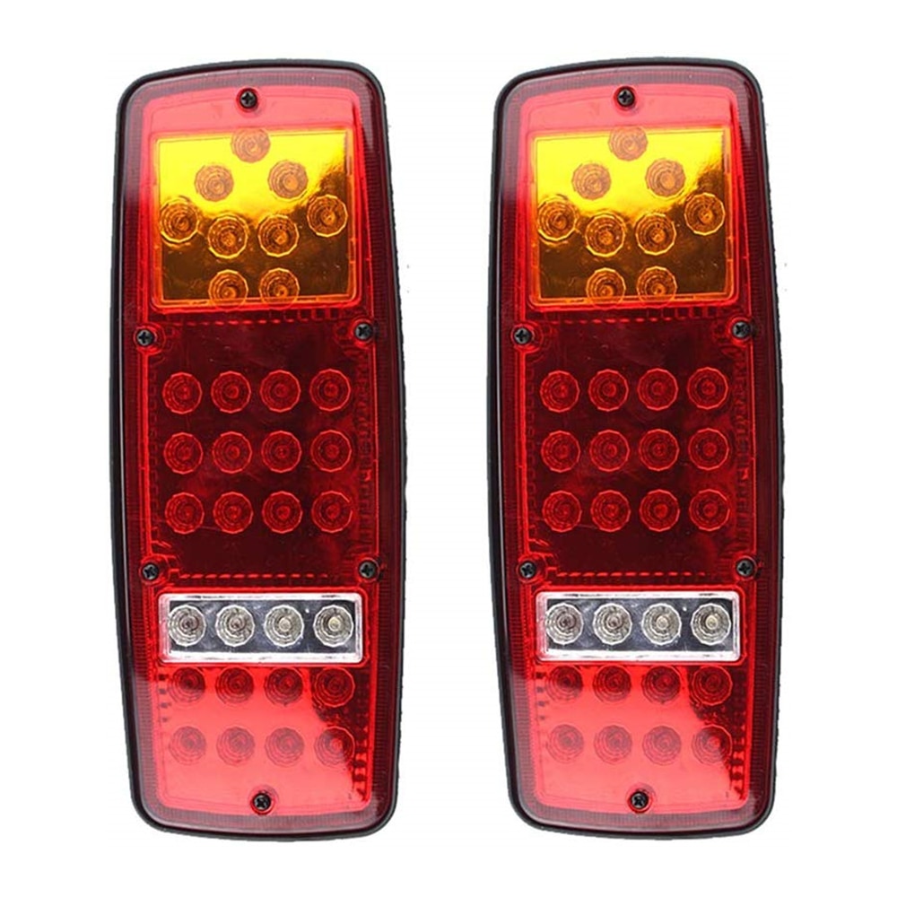 Reflector LED cuadrado de 12V para coche, camión y remolque, marcador de parada de freno trasero, luz roja, accesorios duraderos para vehículo, 33 LED, 2 uds.