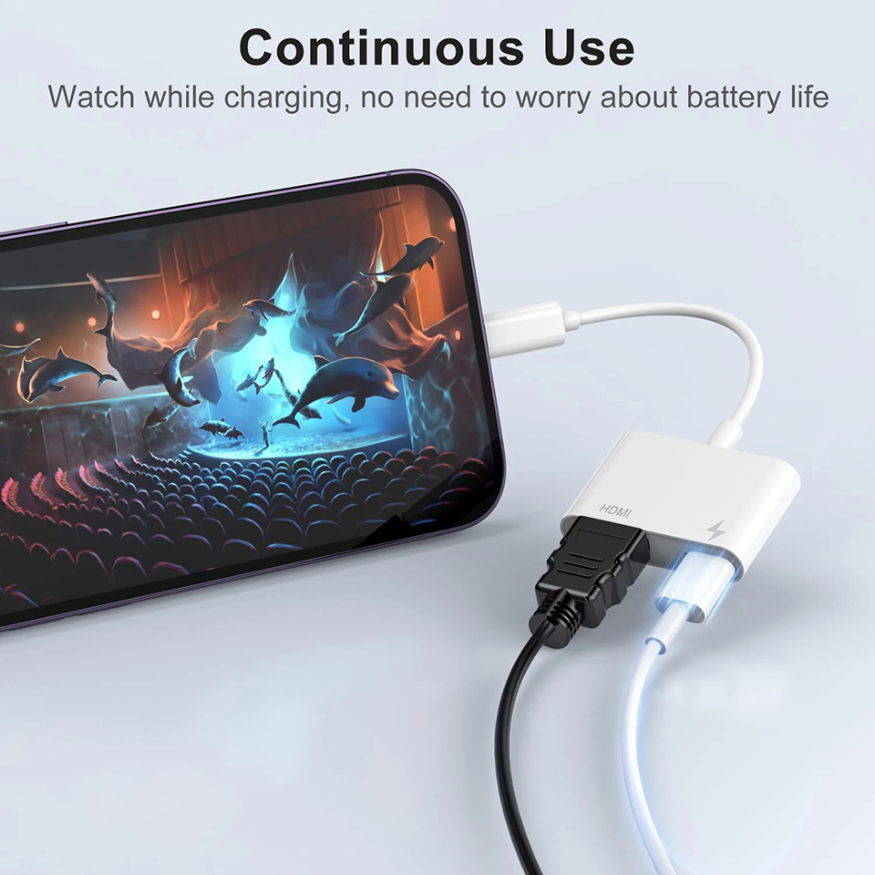 Lightning to HDMI Digtial AV Adapter For iPhone 14 Pro Max 13 12 11 iPad Audio Sync Screen Connector HD TV Monitor No Power Need