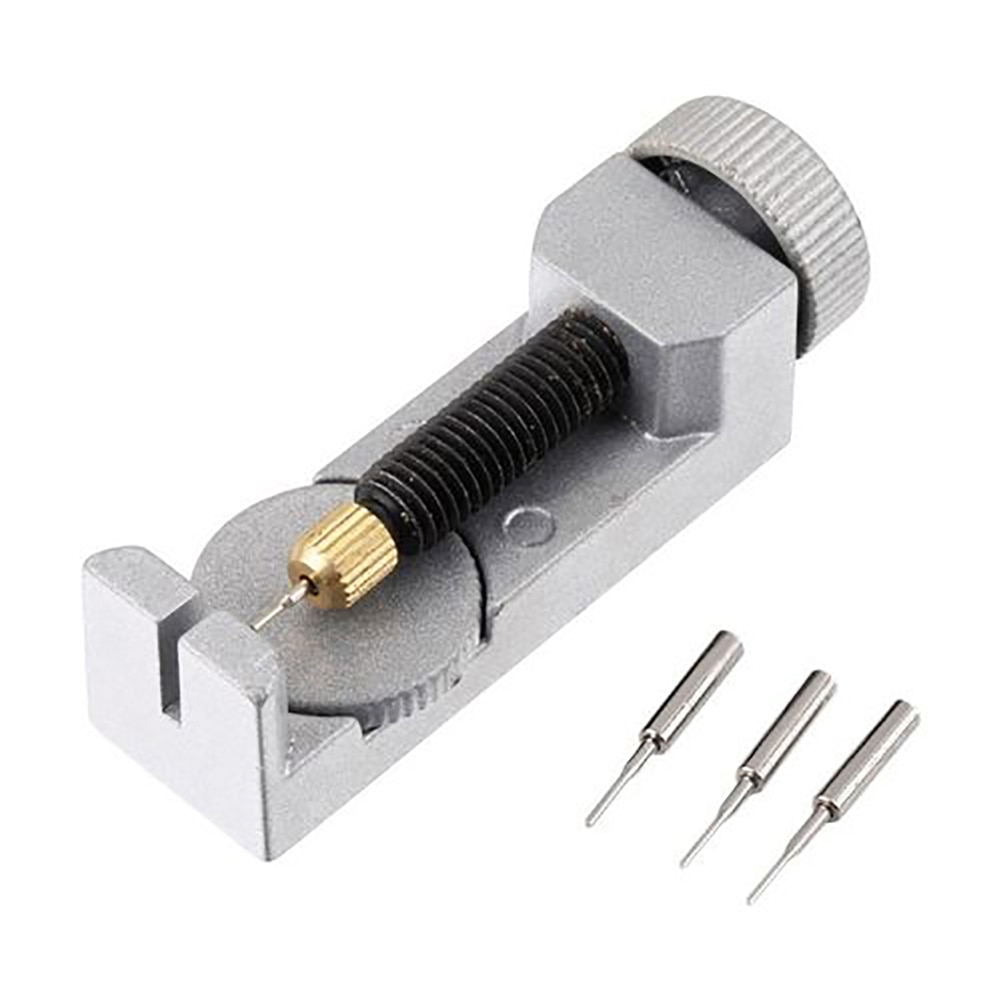 Ajustador de correa de reloj de Metal portátil, Kit de herramientas de reparación de correa de reloj con 3 pines adicionales, removedor de Pin de enlace de pulsera