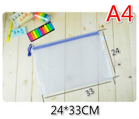 A3/B4/A4/B5/A6 office supplies multilayer zipper bags kits transparent waterproof mesh bags file holder: A4