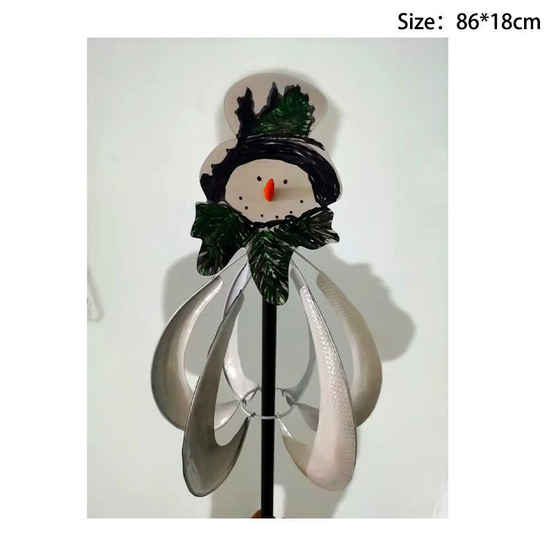 Molino de viento giratorio para jardín, muñeco de nieve de Navidad, decoración de jardín, estacas para exteriores, Spinner de viento: P1