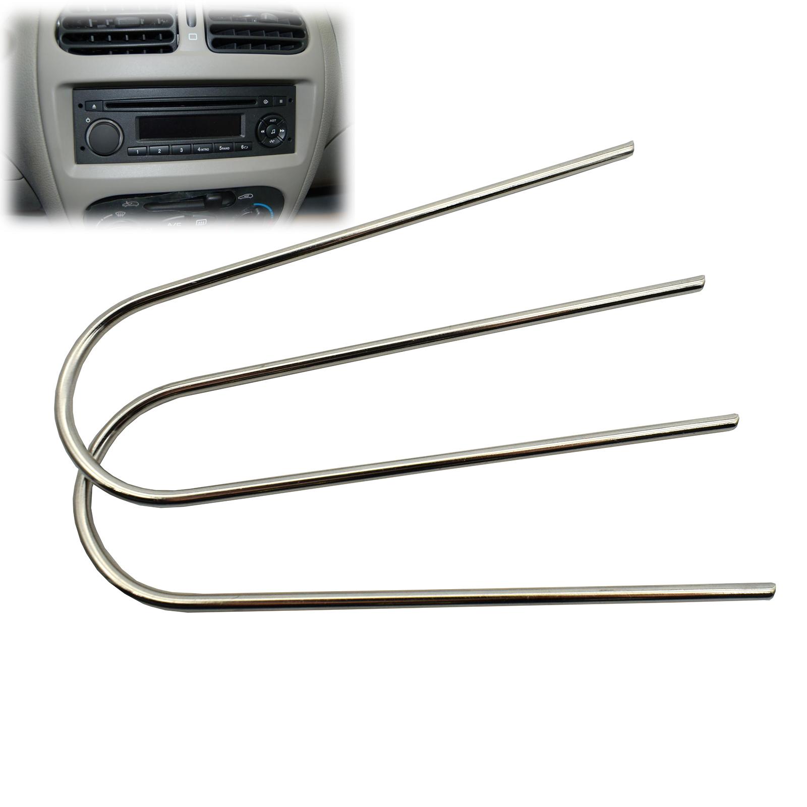 Llaves de extracción de Radio estéreo para coche, herramientas de cambio de desmontaje de CD de vehículo para Citroen C4, C5, Peugeot 206, accesorios en forma de U, 2 uds.
