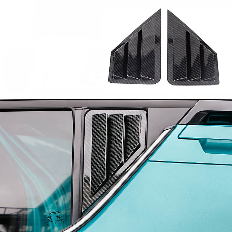Lsrtw2017 Abs Car Rear Window Triangle Shutter Panel for Toyota C-hr Chr Carbon Fiber Accessories: carbon fiber black