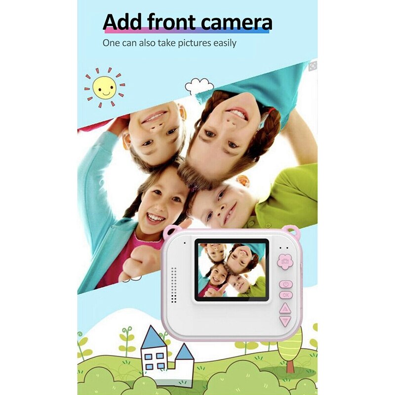 Diy digital instant print kamera fuldfarve prints børnekamera til børn baby - pink