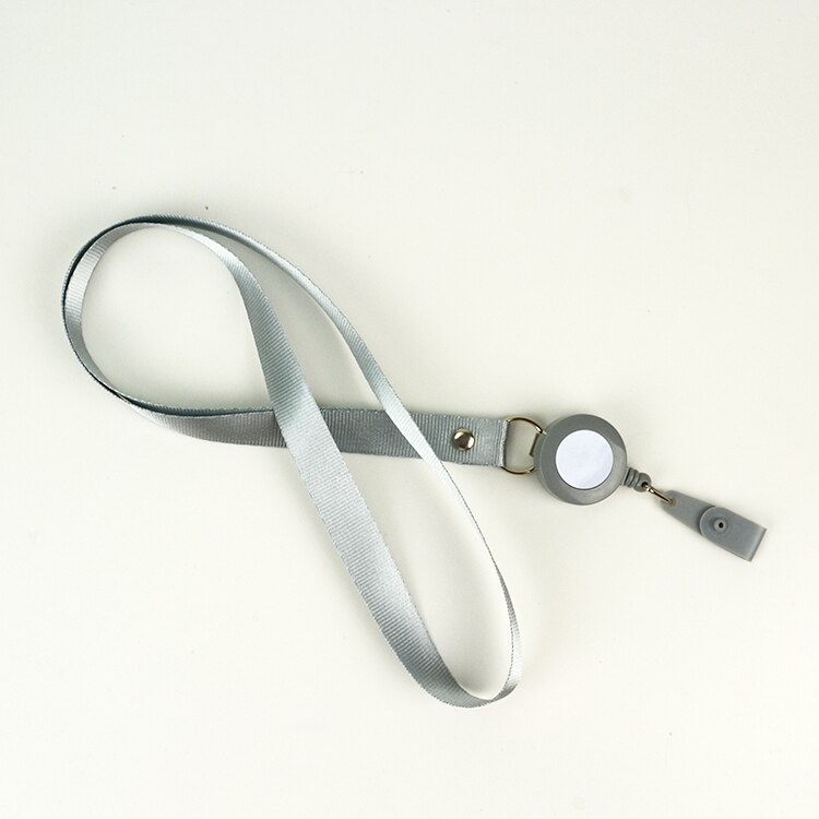 Infällbara nyckelband id-bricka hållare sjuksköterska badge hållare kreditkortshållare kawaii stationär nyckelring namnskylt korthållare: Ljusgrå