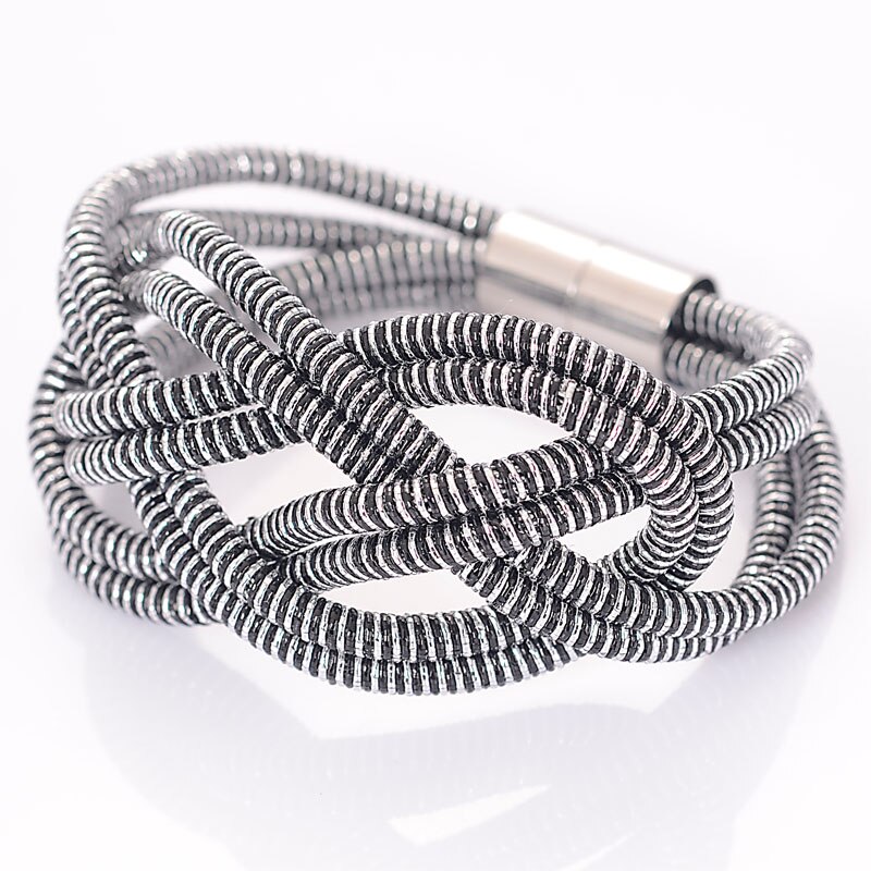 Minbsp Trendy Fashion intrecciato cavo a strisce nodo grande infinito chiusura magnetica bracciale con ciondolo per bracciali da donna regali gioielli