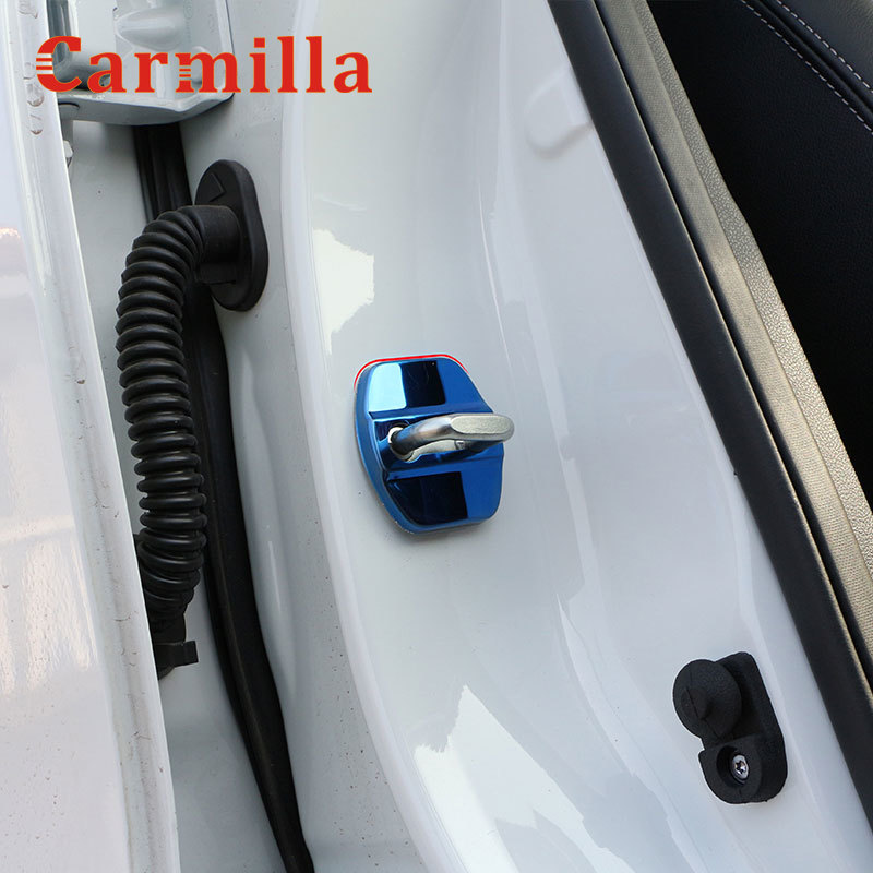 4 Pçs/set Tampa de Proteção Fechadura Da Porta Do Carro Apto para Renault Koleos QM6 Q QX50 Kadjar para Infiniti EX FX JX QX-série G Classe M-Classe: Stainless Blue