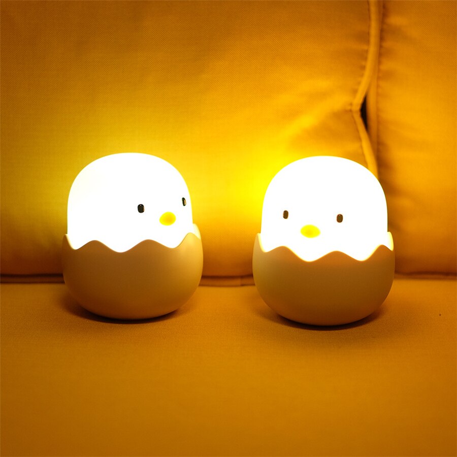 LED-nachtlicht Ebene Ei KüKen bilden Wiederaufladbare Nacht lampe Weichen Karikatur Baby Kinderzimmer Schlafzimmer Lampe für freundlicher Geburtstagsgeschenk