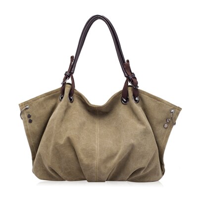 Borse a tracolla Hobos da donna 2021 borse a tracolla in tela di nuova moda borsa portatile diagonale borsa a tracolla alla rinfusa di grande capacità YHS14: Cachi