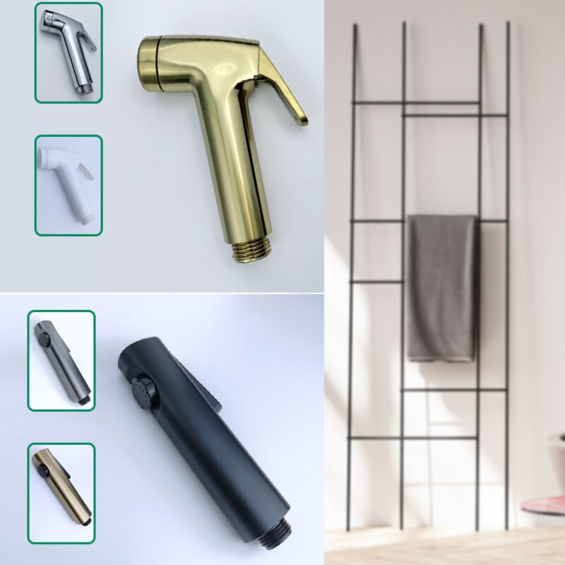 Bidet Sprayer ABS Matt Black Gold Grey Sprayer Toilet Fittings High Pressure Cleaning Shattaff Chrome