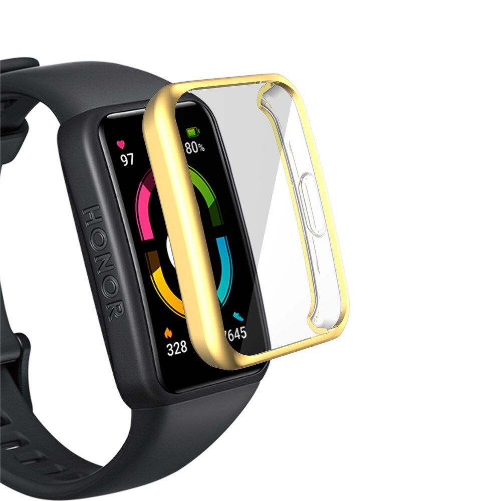 Funda protectora de TPU para reloj Honor Band 6, funda de silicona suave de cobertura completa, Protector de pantalla para Huawei Honor Band 6, accesorios: gold