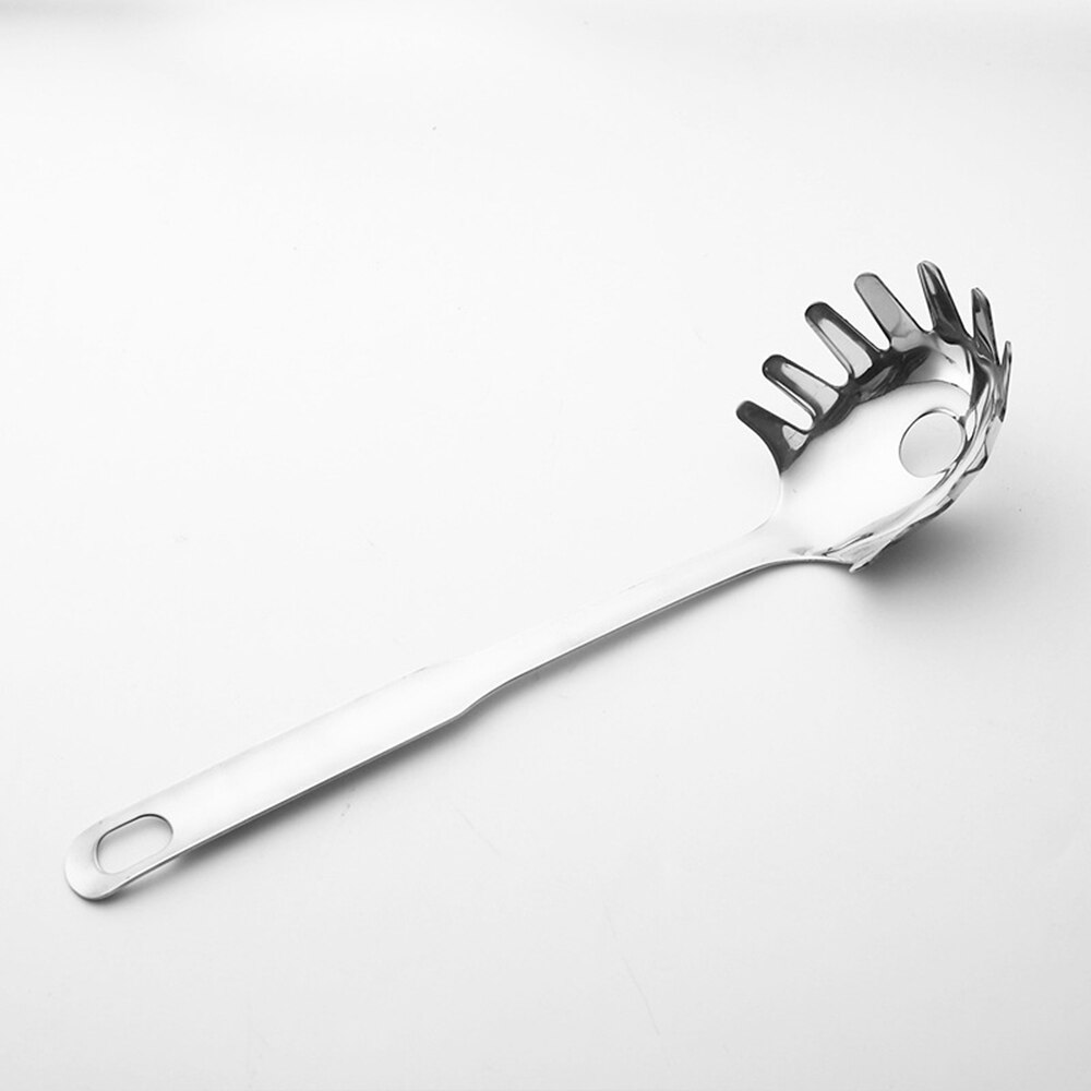 Rustfrit stål nudler pasta server madlavning værktøj køkken tilbehør langt håndtag pasta gaffel spaghetti ske