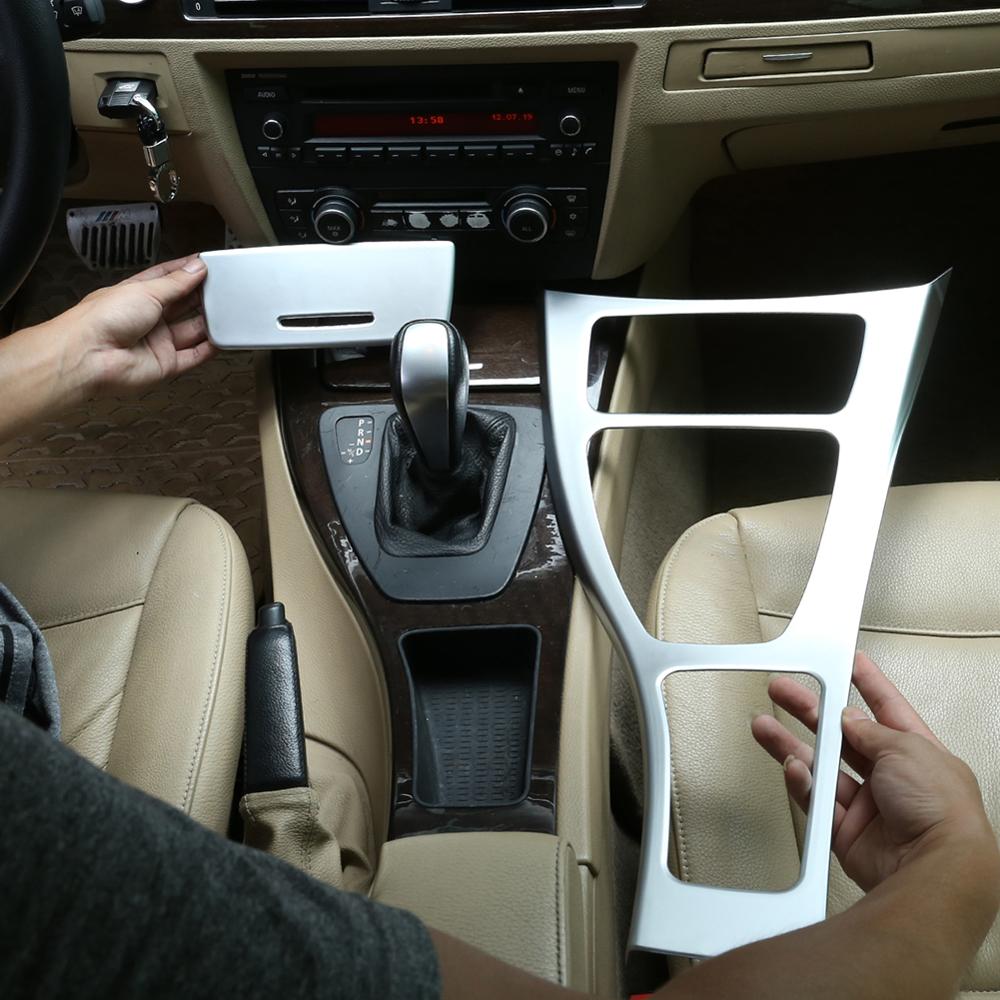 For BMW E90 E92 2005 3 Series LHD Vehicles ABS Chrome Center Console Gear Shift Frame Car Accessories