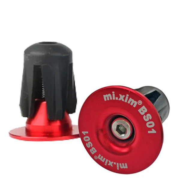 1 par de tapones de extremo de manillar de bicicleta de montaña y carretera, tapa de extremo de barra de mango de aleación de aluminio, cubierta de agarre de bicicleta BMX MTB, accesorios para bicicleta: Blanco