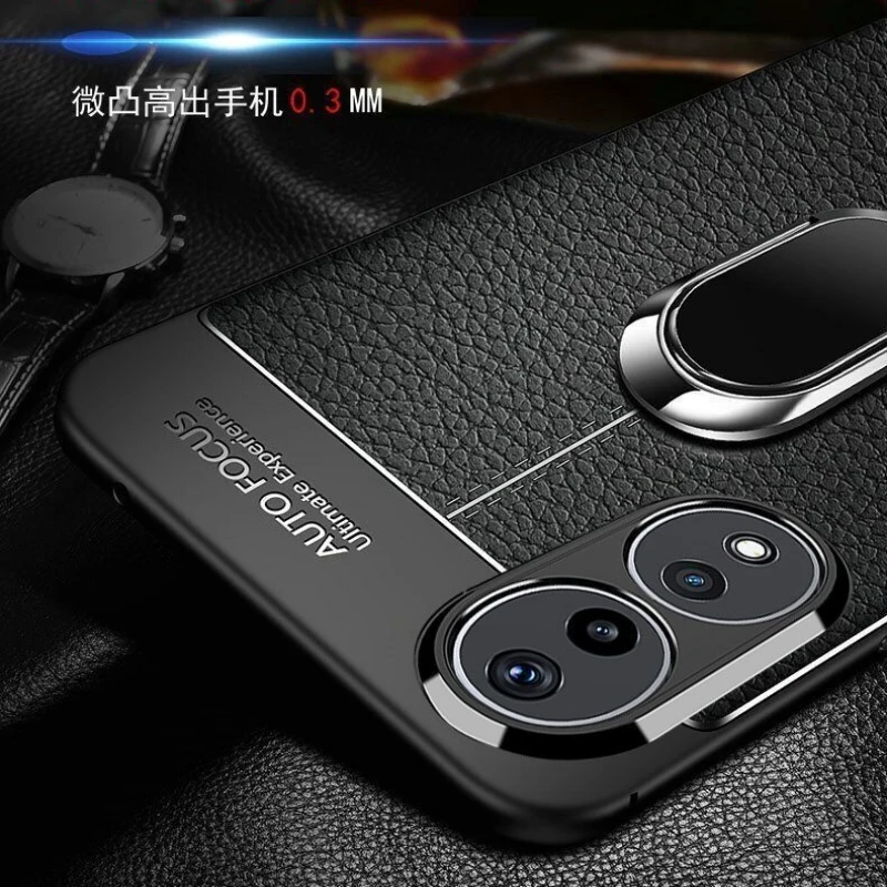 Magnetic Case For Honor 90 Holder Ring Phone Cover For Honor 90 Lite 70 50 Luxury TPU Soft Silicone Protection Shockproof Bumper
